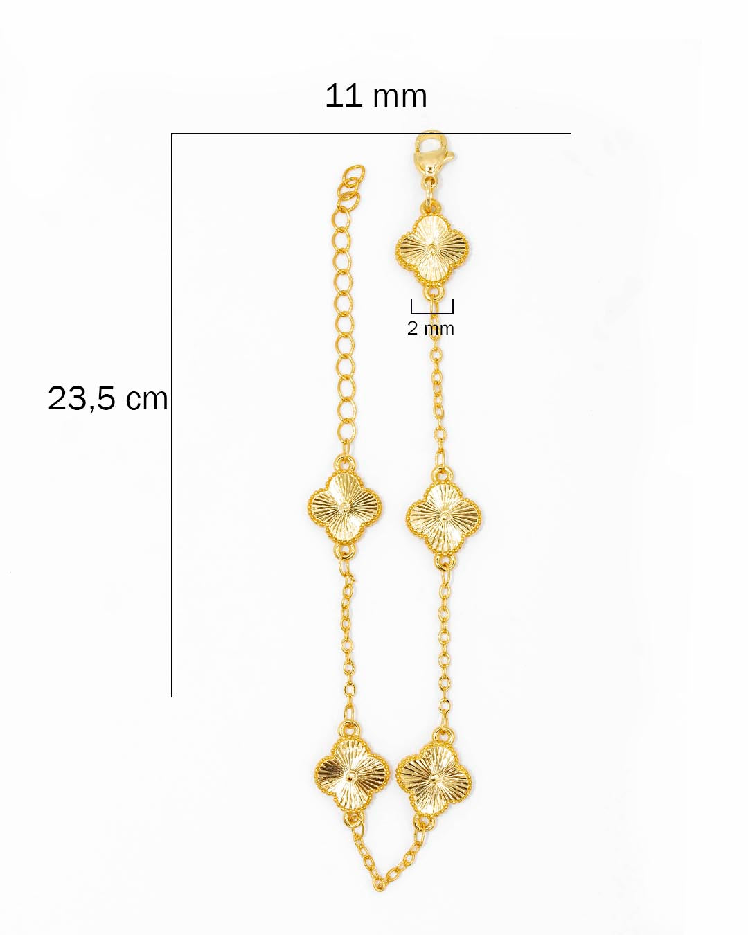 Tobillera trébol dorada