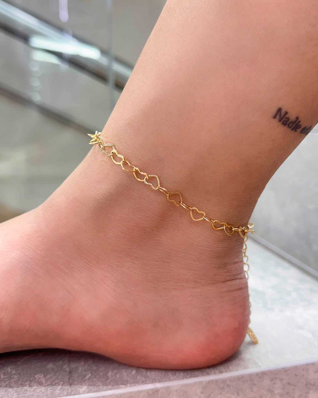 Tobillera corazón seguido