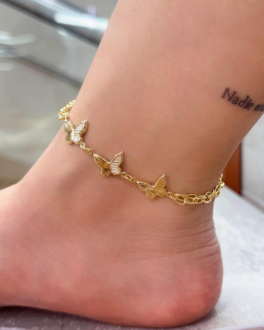 Tobillera mariposas x3