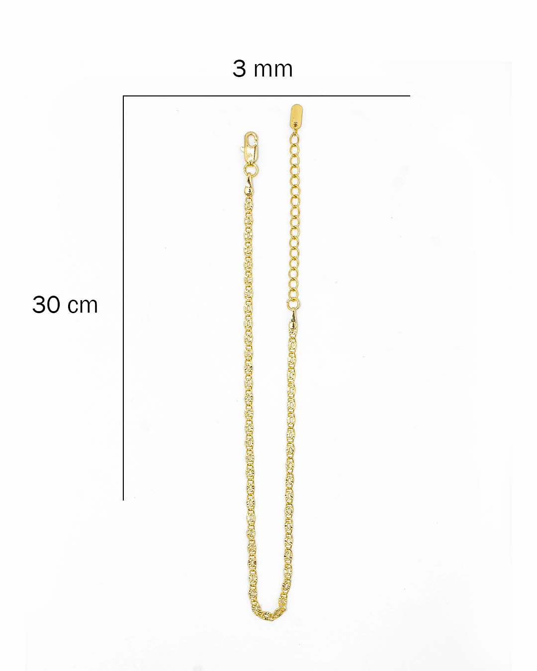 Tobillera tejido escalera tallada