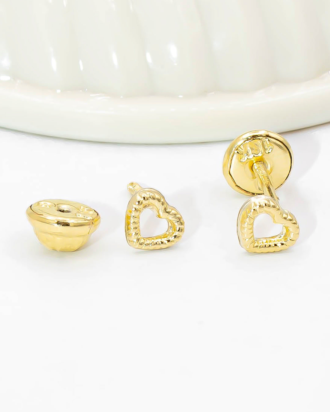 Oro laminado topo corazón silueta