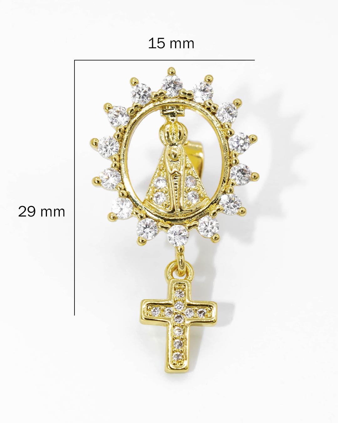 Topo corazón virgen con cruz