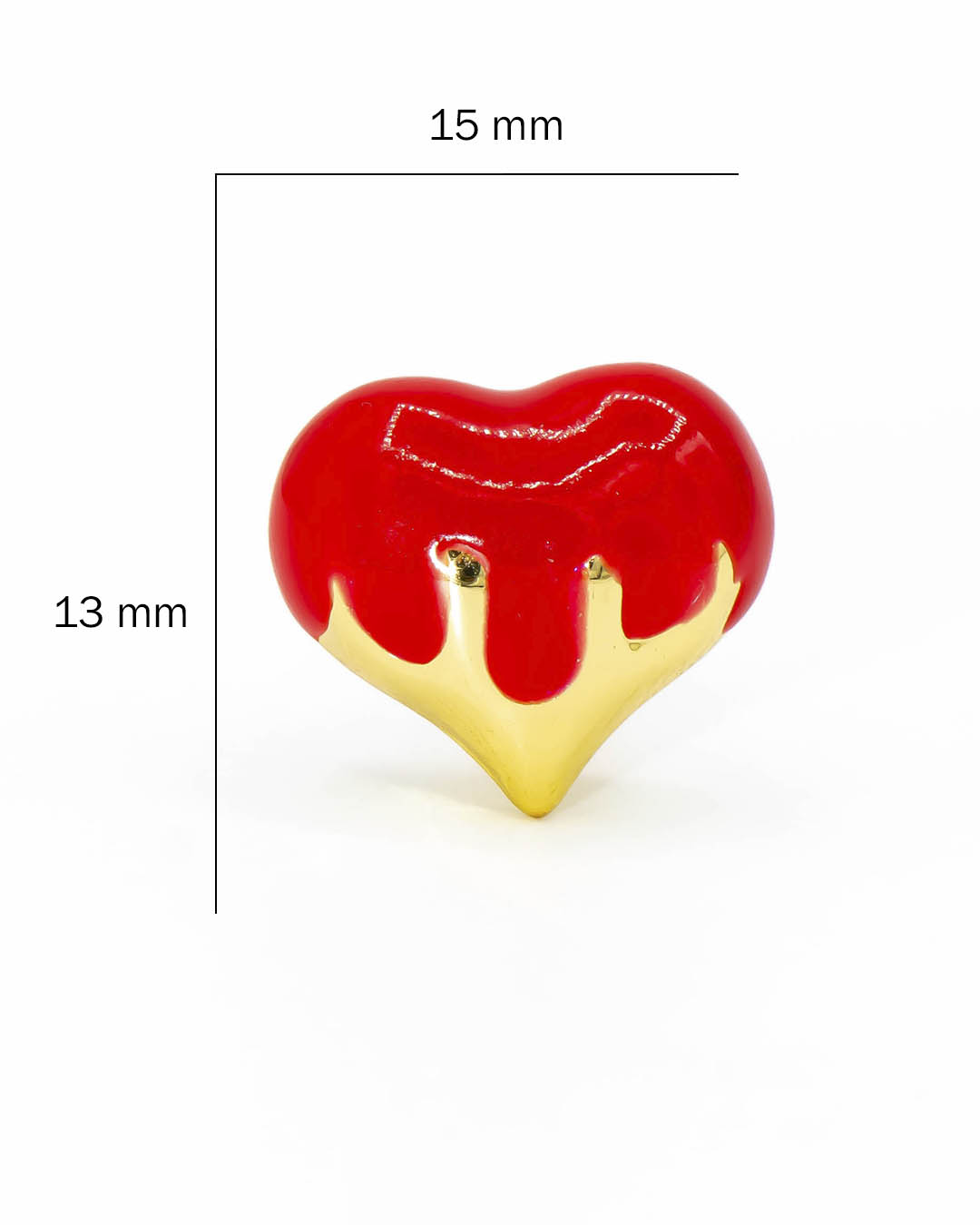 Topo corazón chorreado rojo