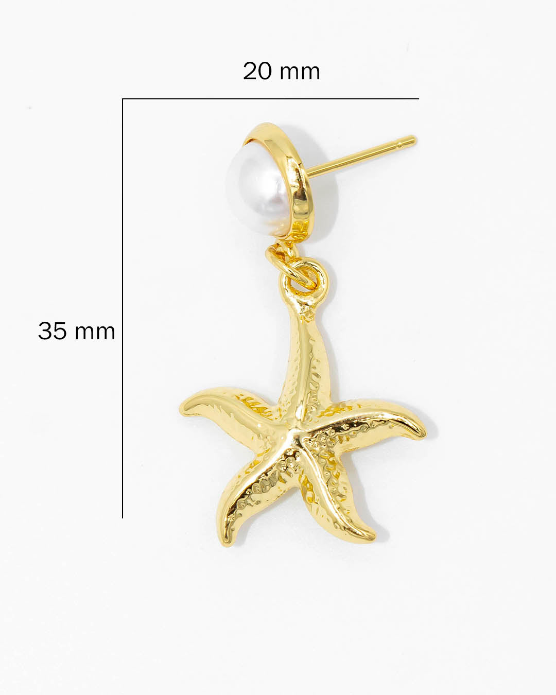 Topo perla estrella colgante