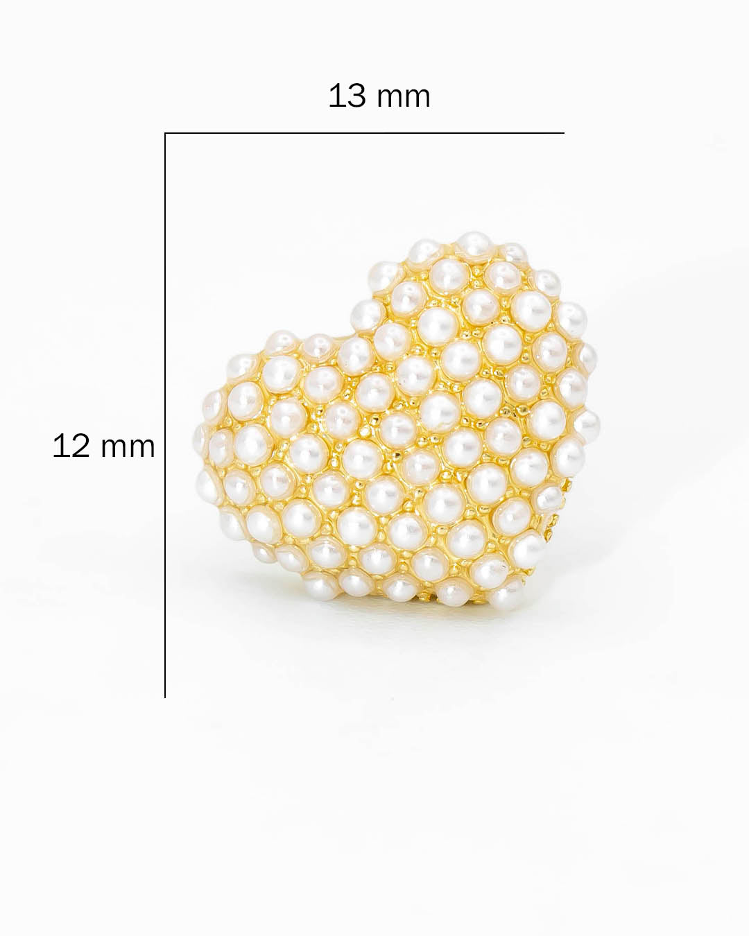 Topo corazón perlas