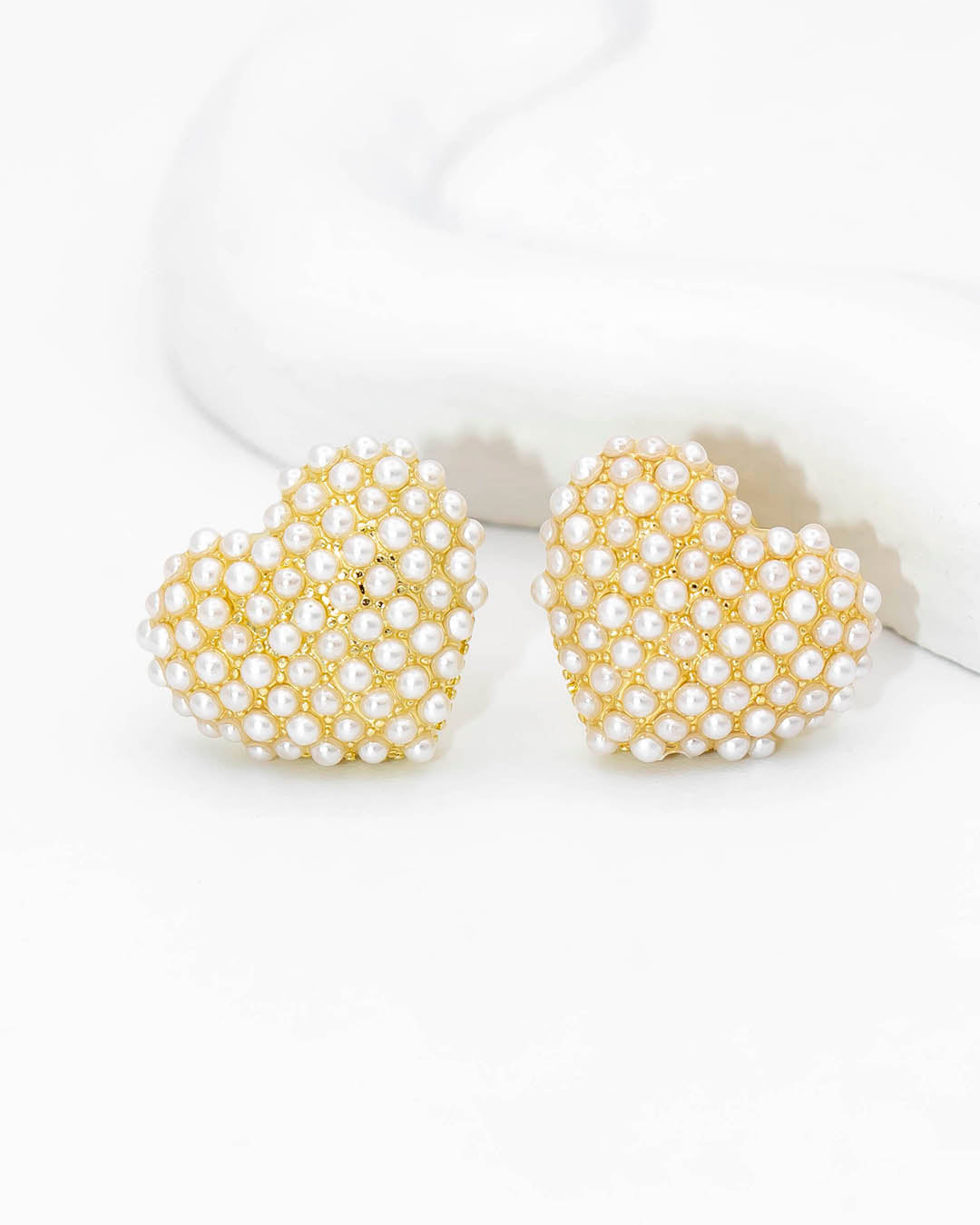 Topo corazón perlas