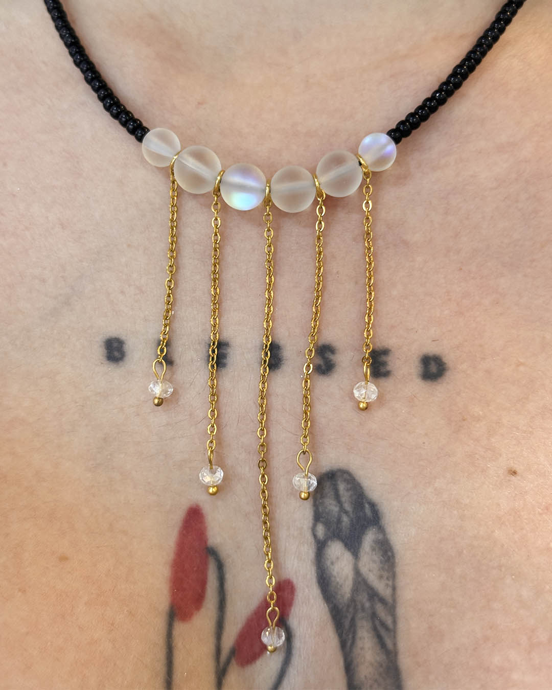 VALGATA choker piedra lunar