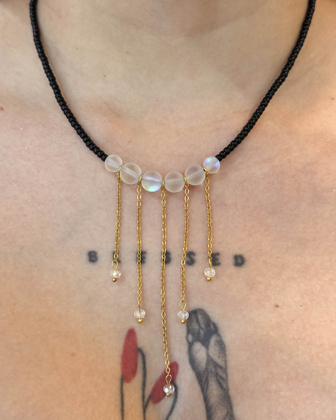 VALGATA choker piedra lunar