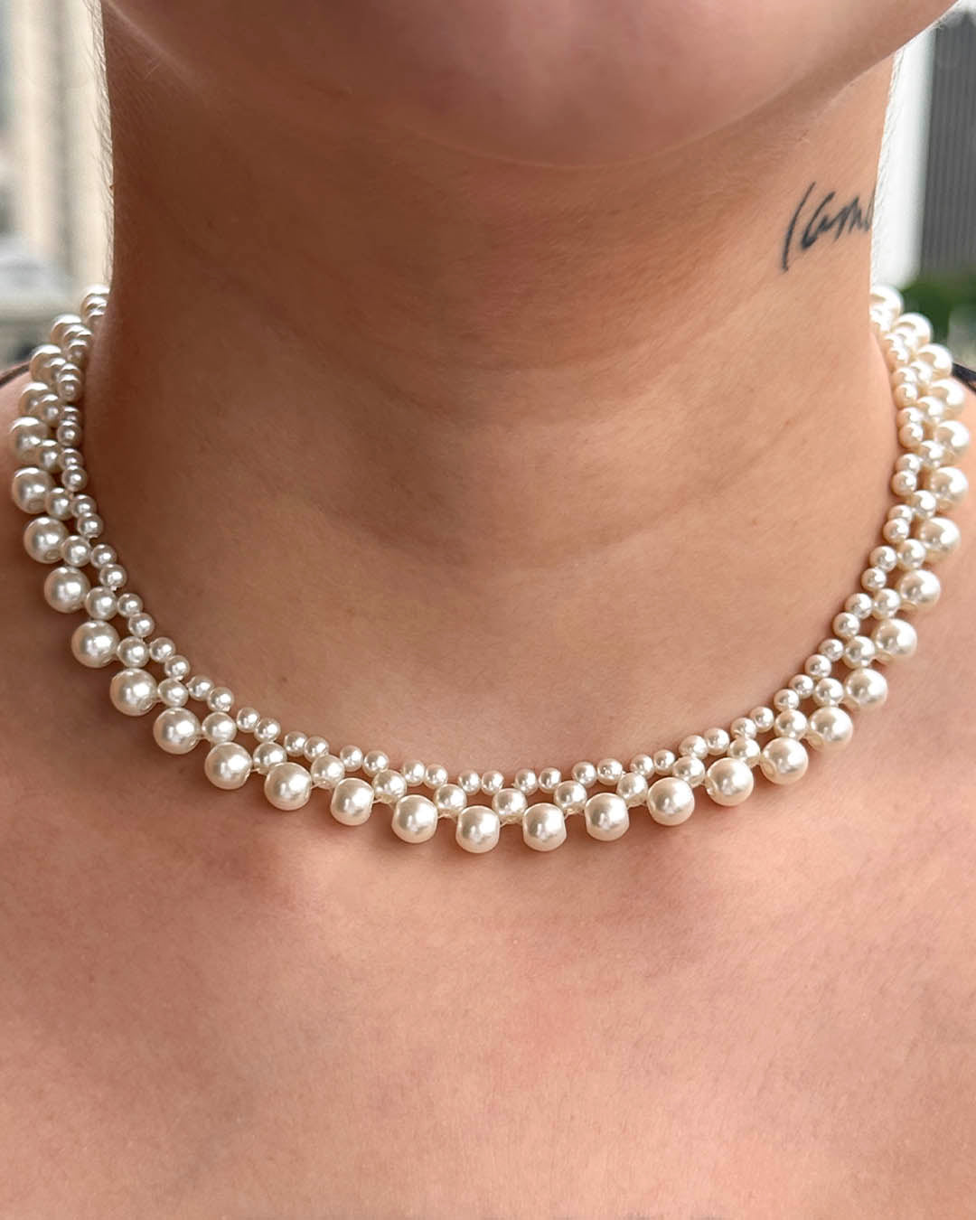 VALGATA choker perla línea x3