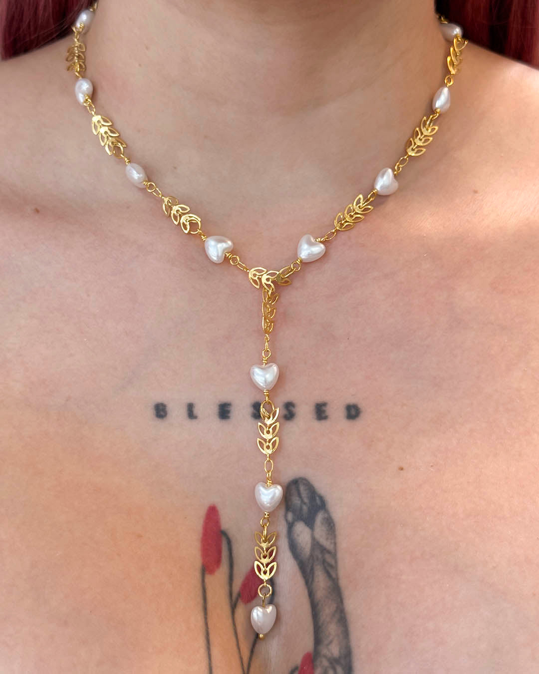 VALGATA choker corazón perla espiga