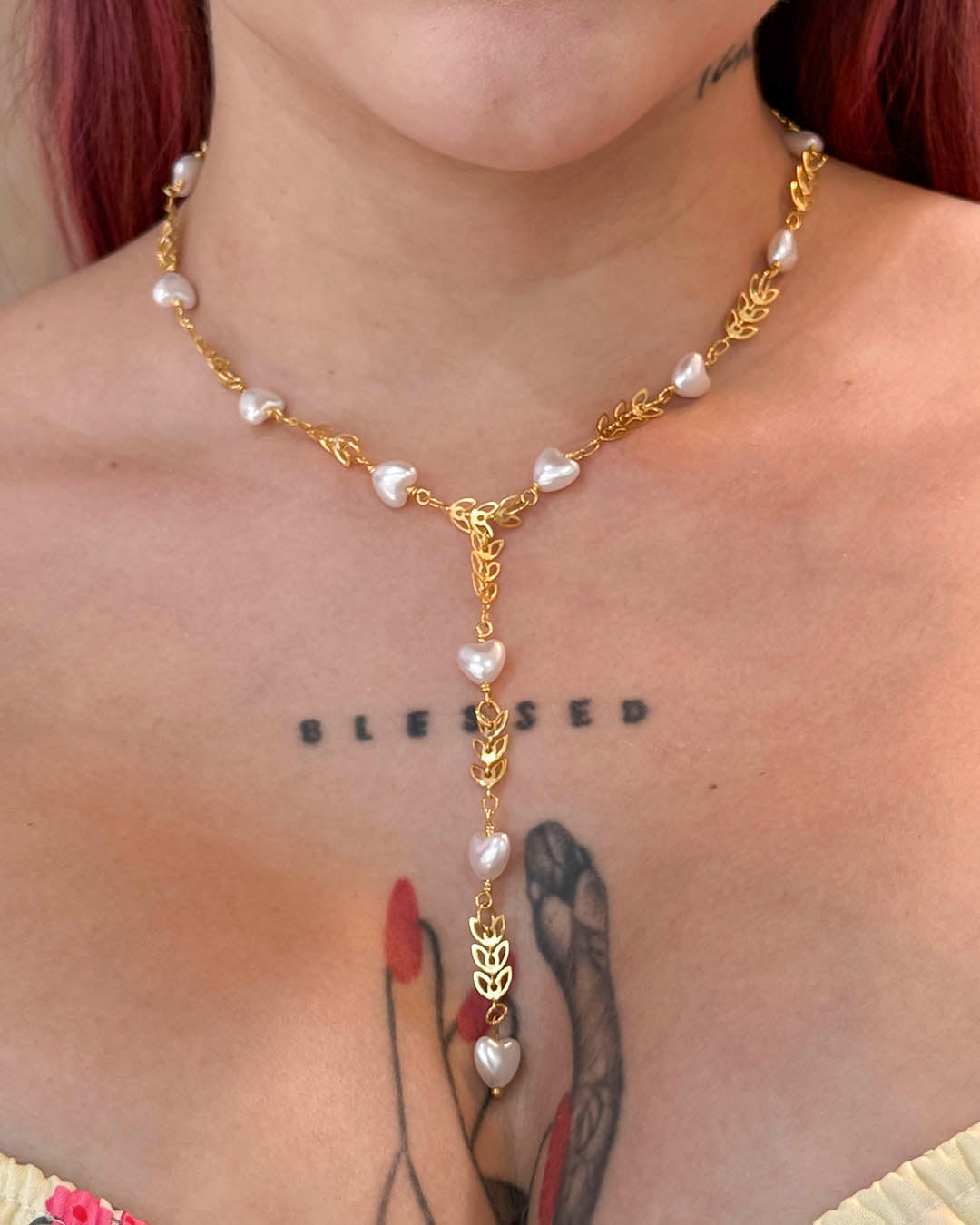 VALGATA choker corazón perla espiga