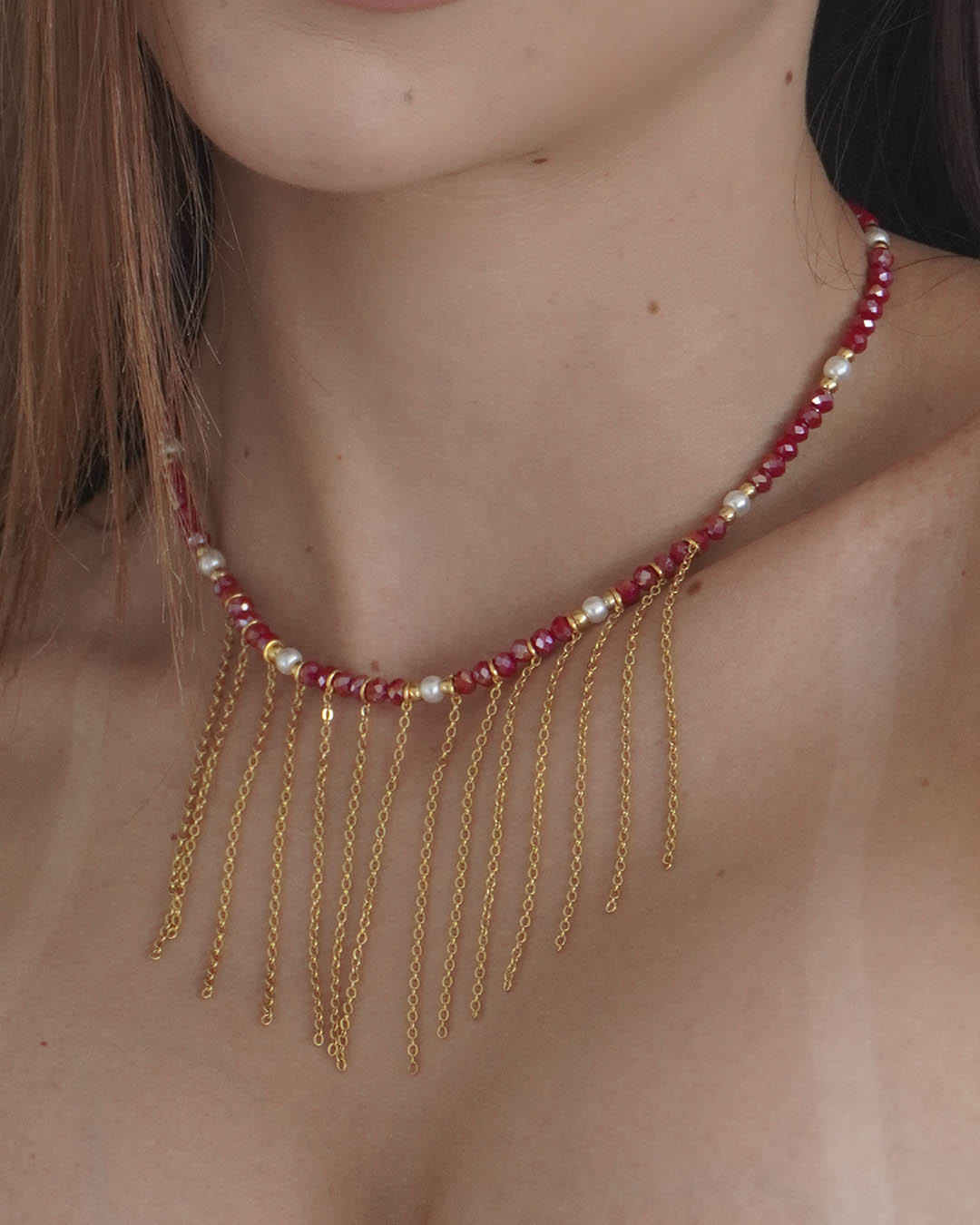 VALGATA choker murano rojo
