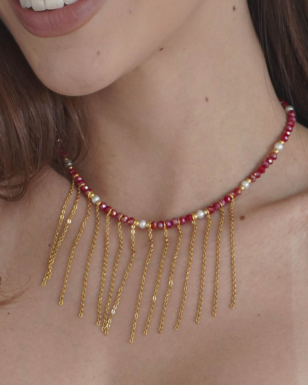 VALGATA choker murano rojo