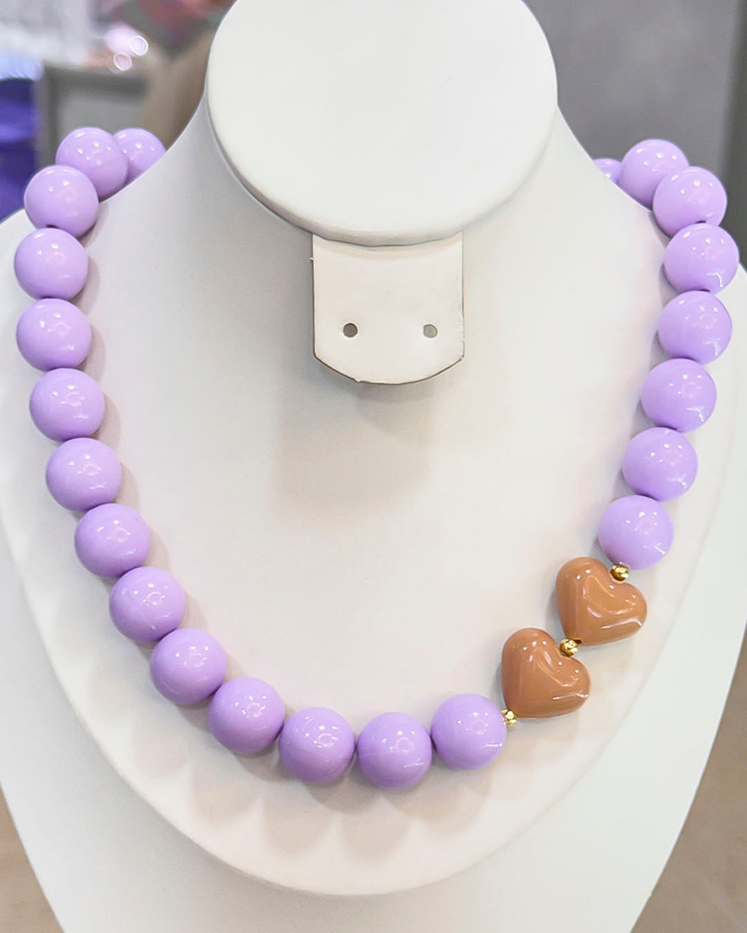VALGATA collar ábaco lila corazón