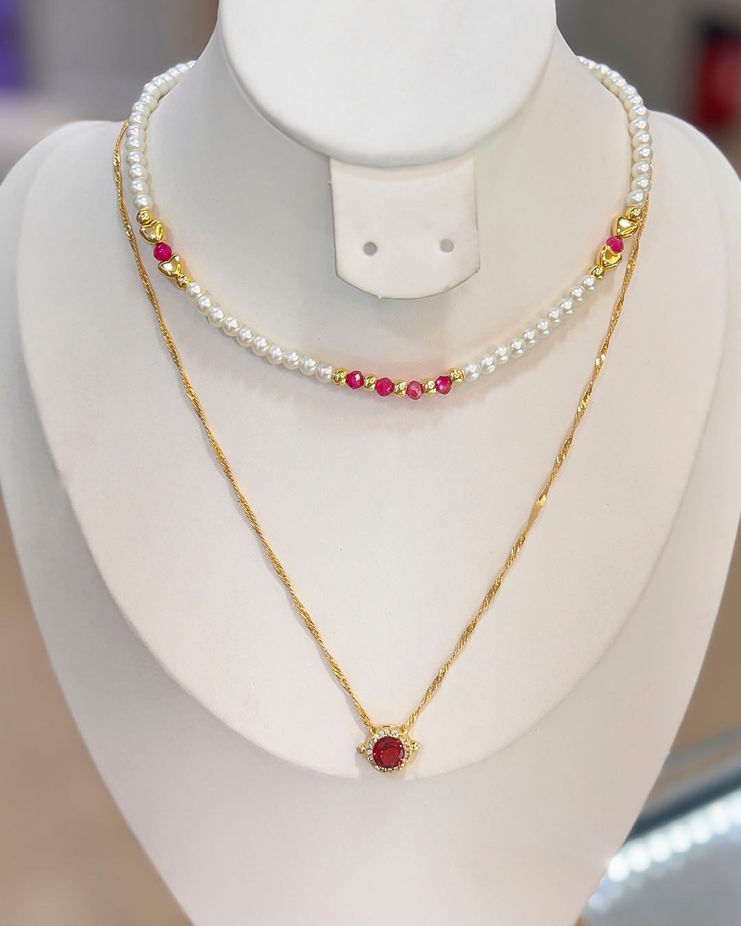 VALGATA collar doble piedra
