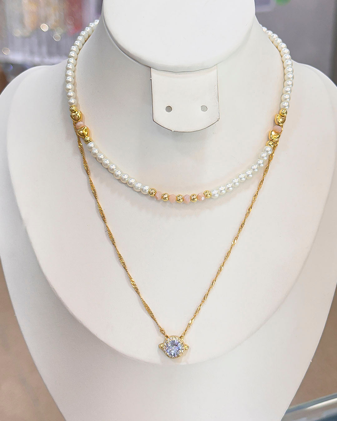 VALGATA collar doble piedra