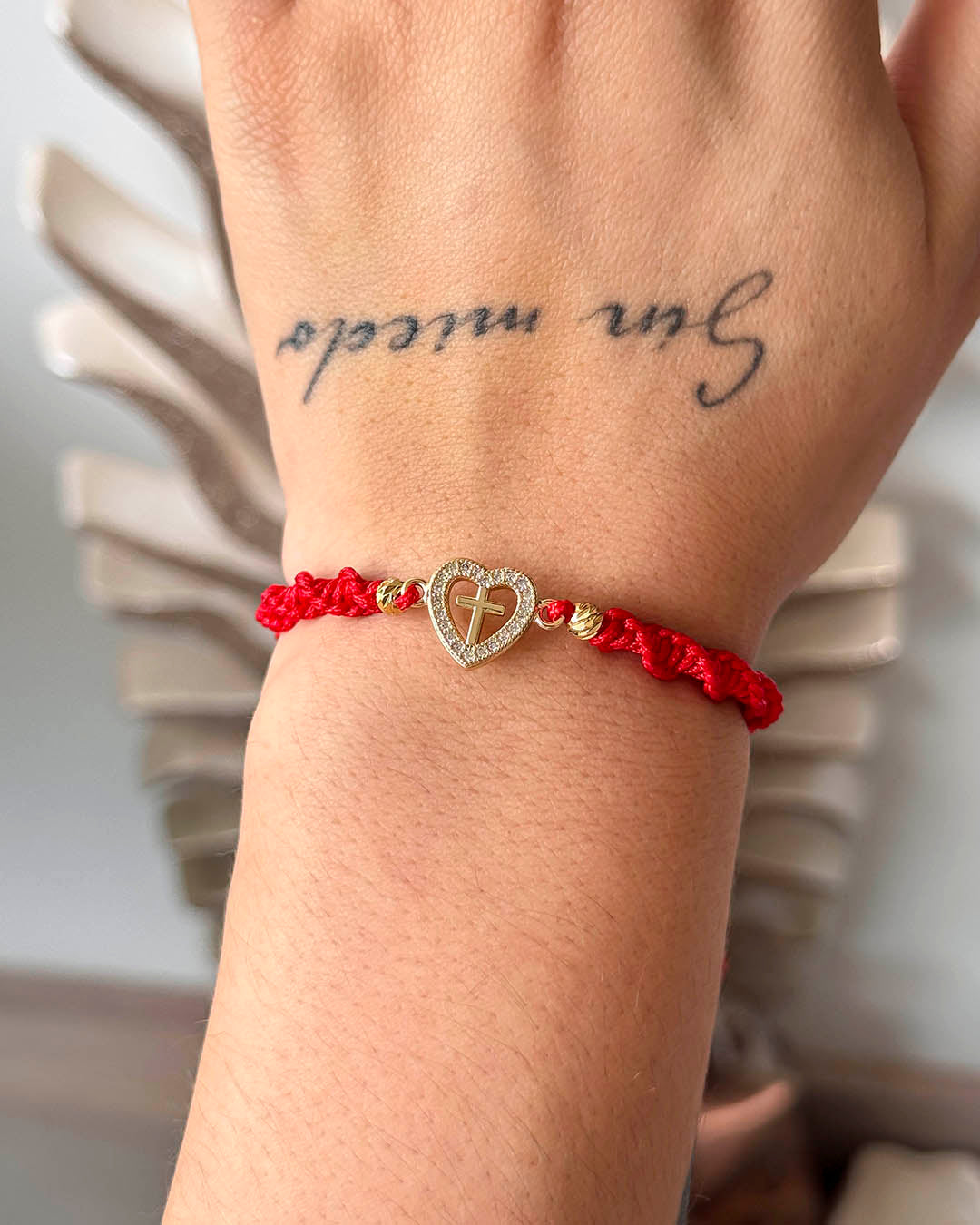 VALGATA pulsera trenzada roja corazón