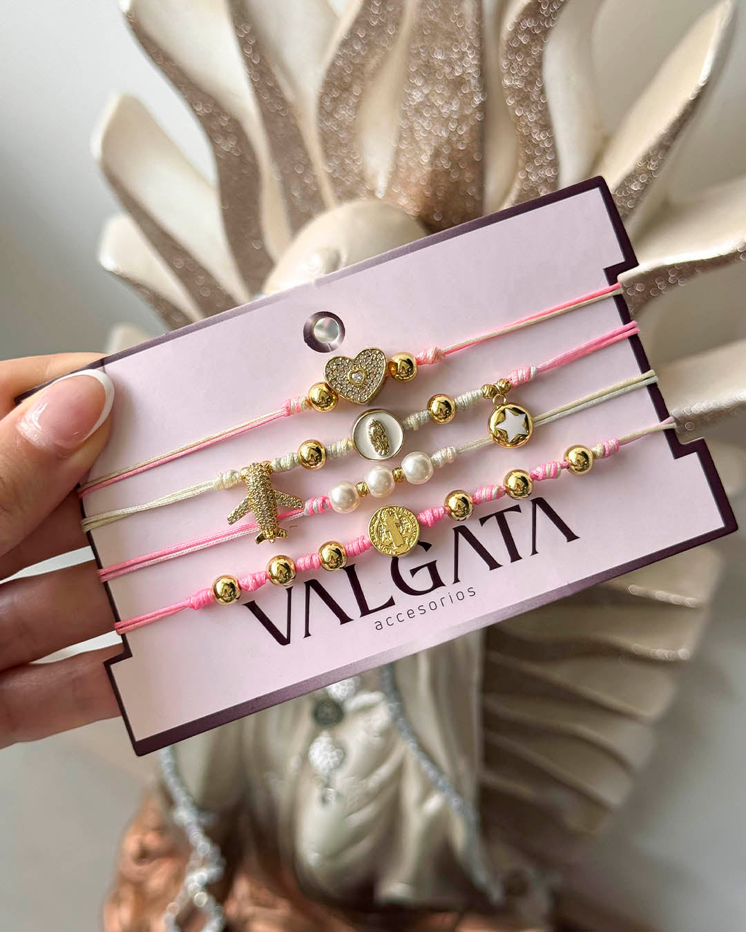 VALGATA pulsera x4 rosada