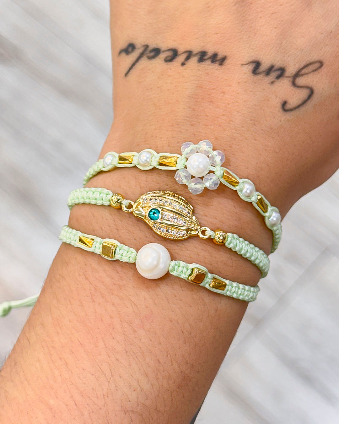 VALGATA pulsera verde pastel pez