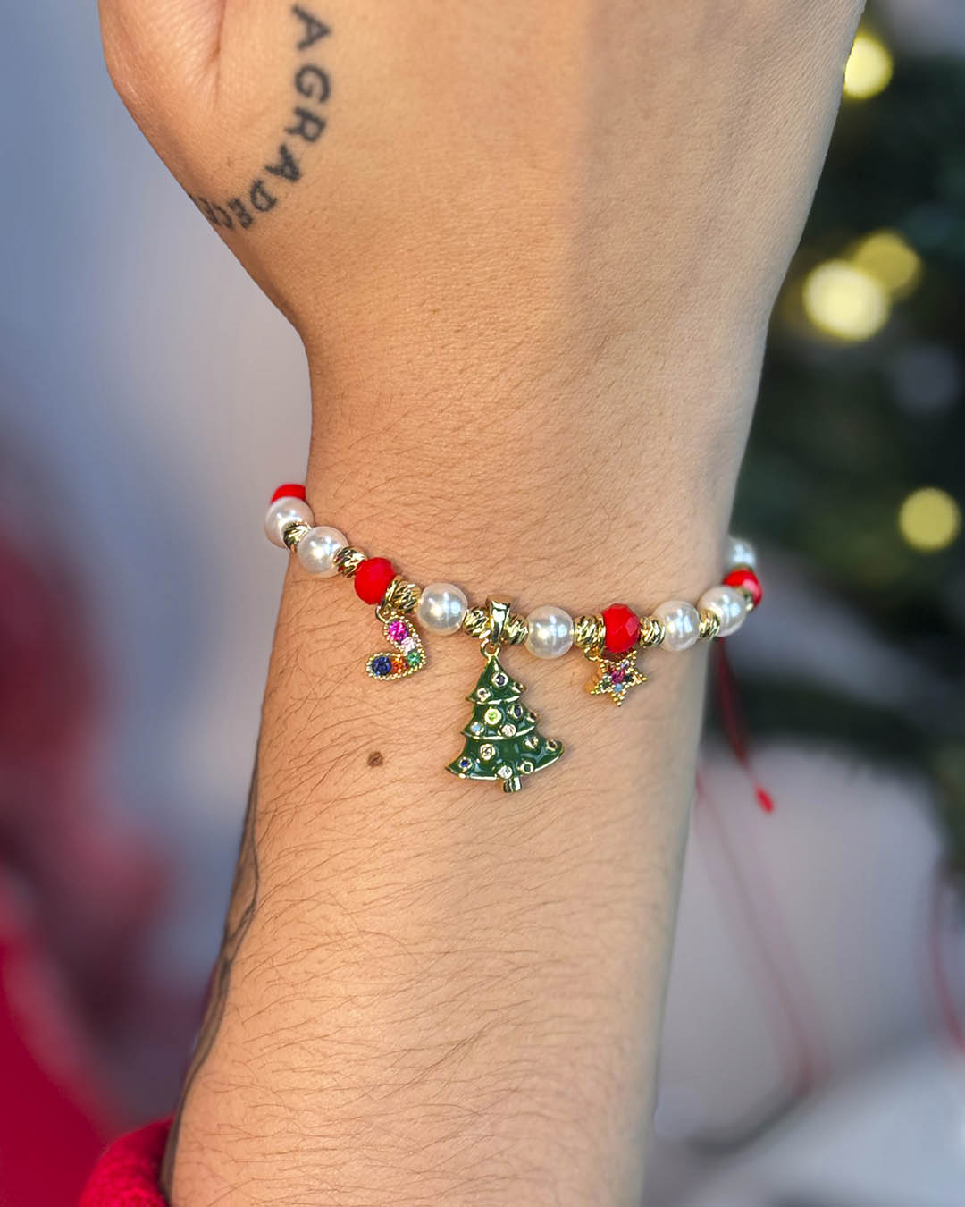 VALGATA Pulsera perla navideña