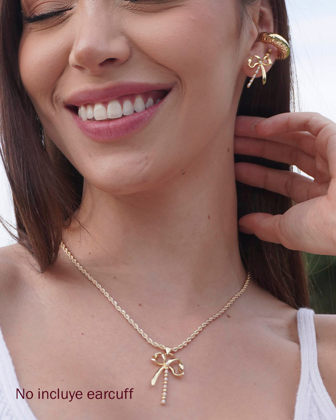 VALGATA set cadena moño perla