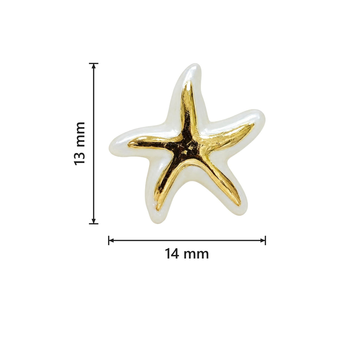 Dije estrella de mar perlada - Medidas