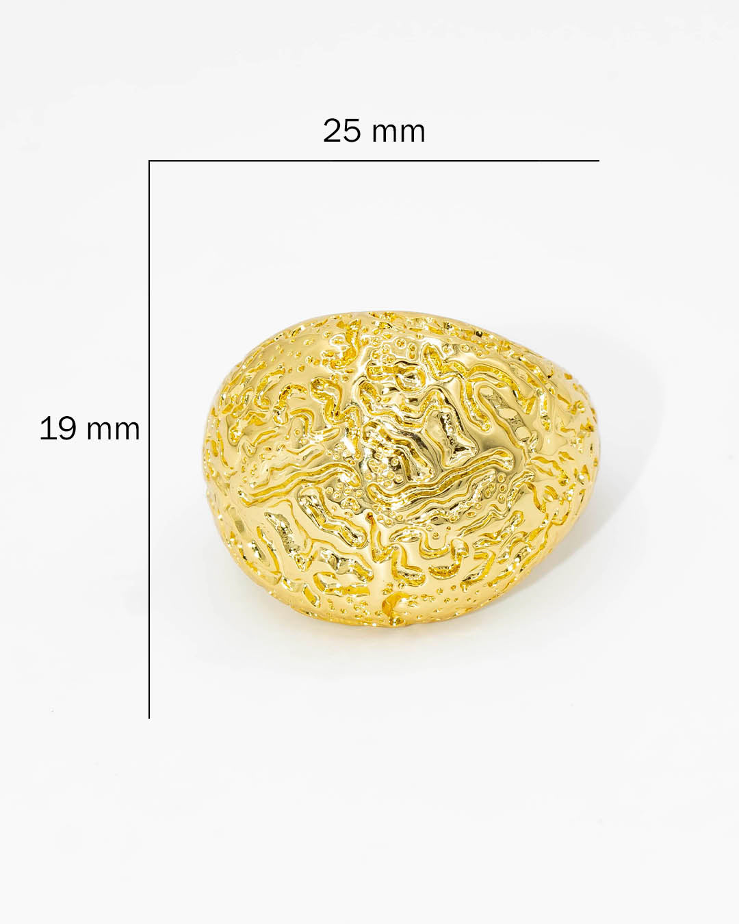 Anillo chunky tallado