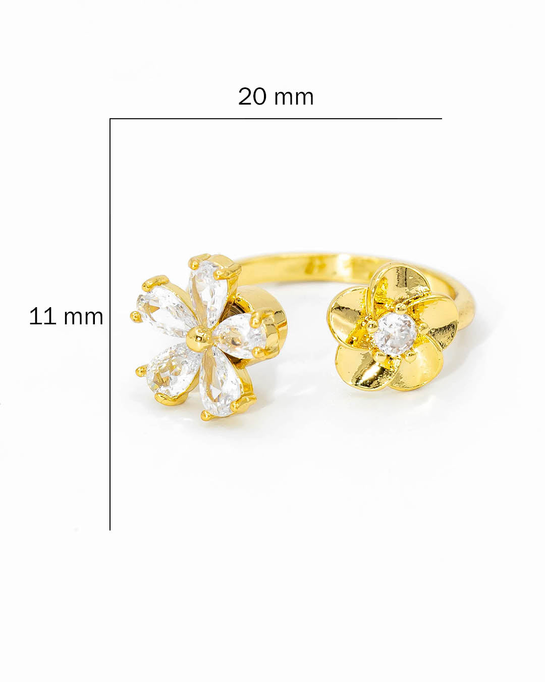 Anillo giratorio doble flor