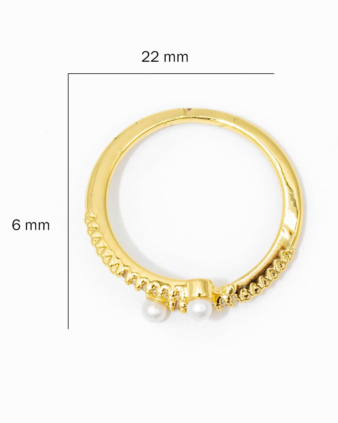 Anillo perla delgado