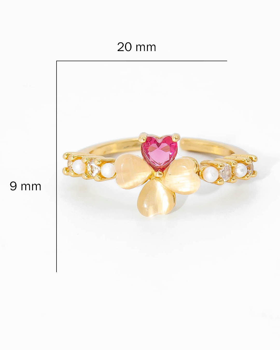 Anillo trébol corazón