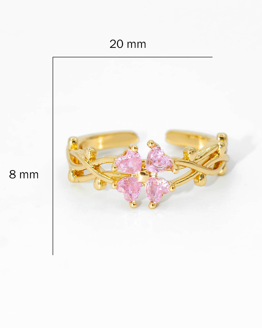 Anillo trenza trébol