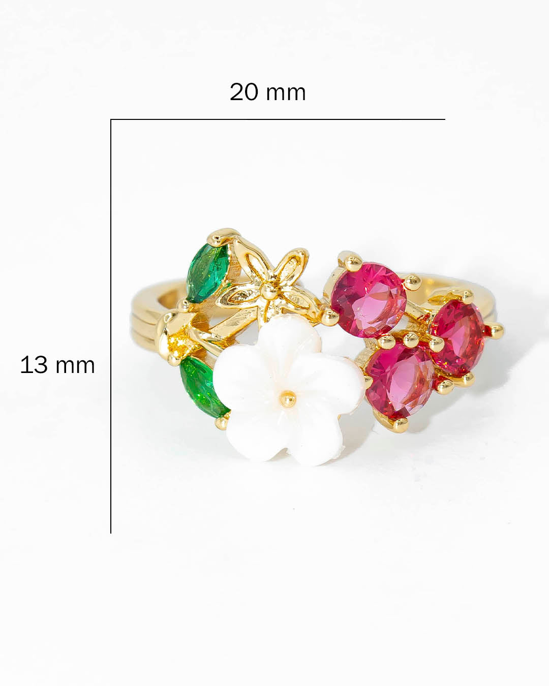 Anillo flor blanca