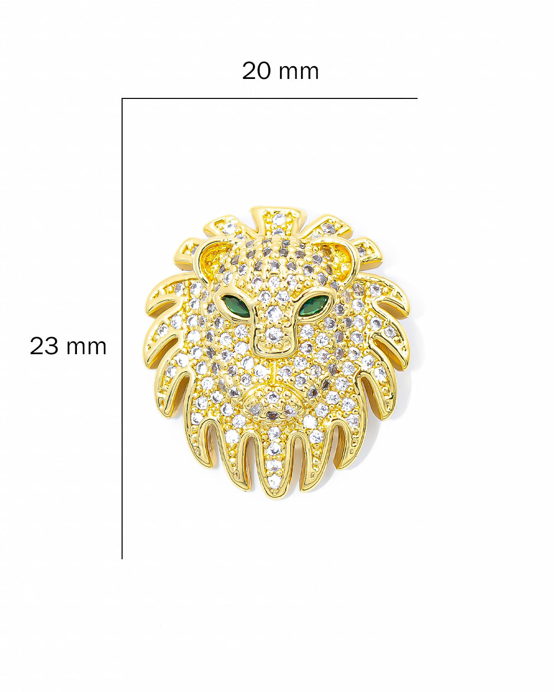 Dije león ojos verdes