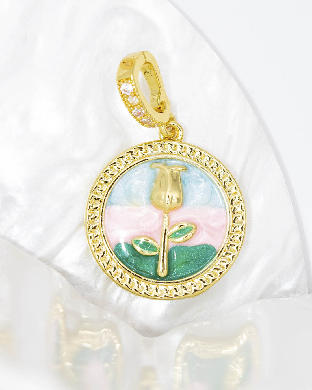 Dije broche tulipán