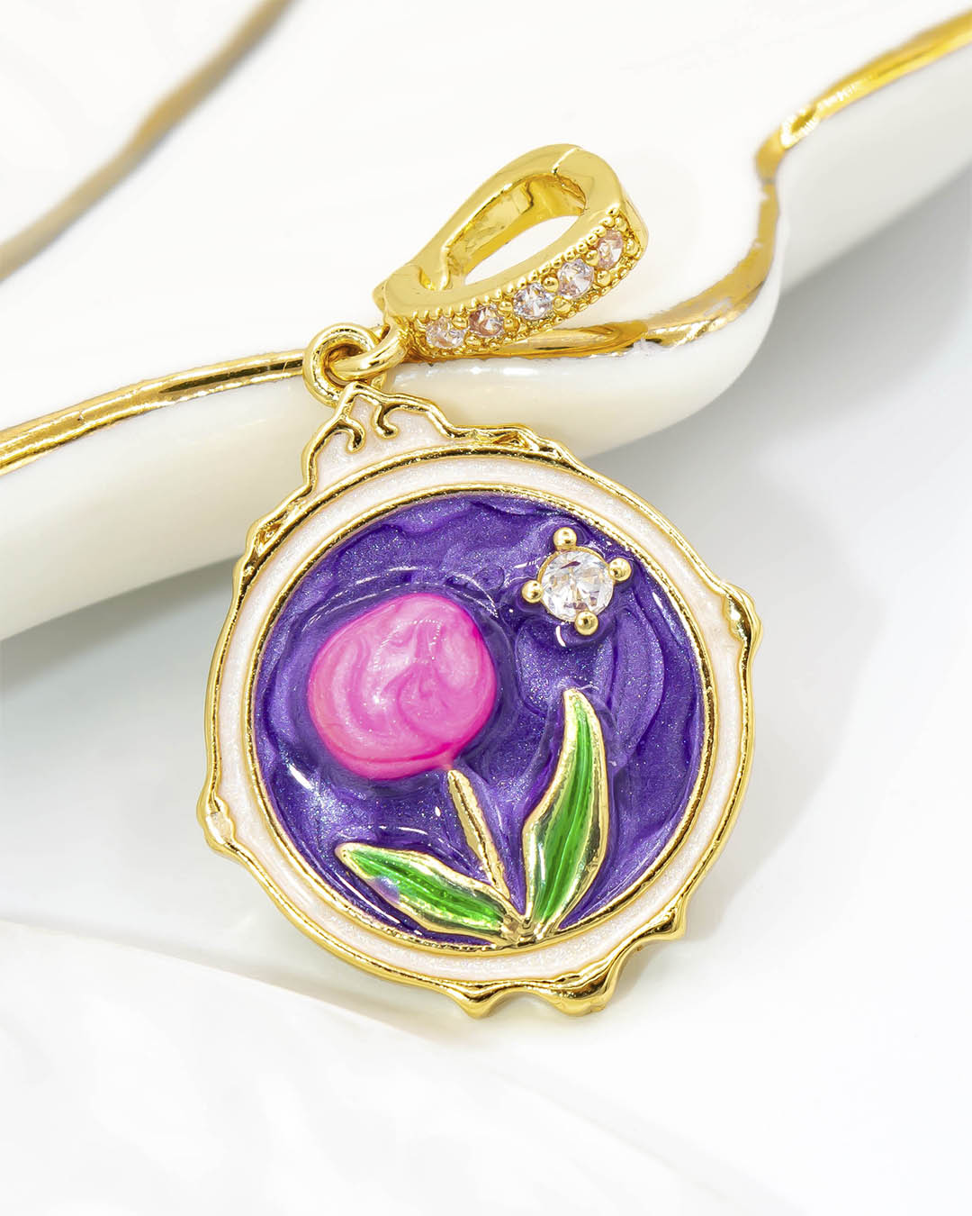 Dije broche flor