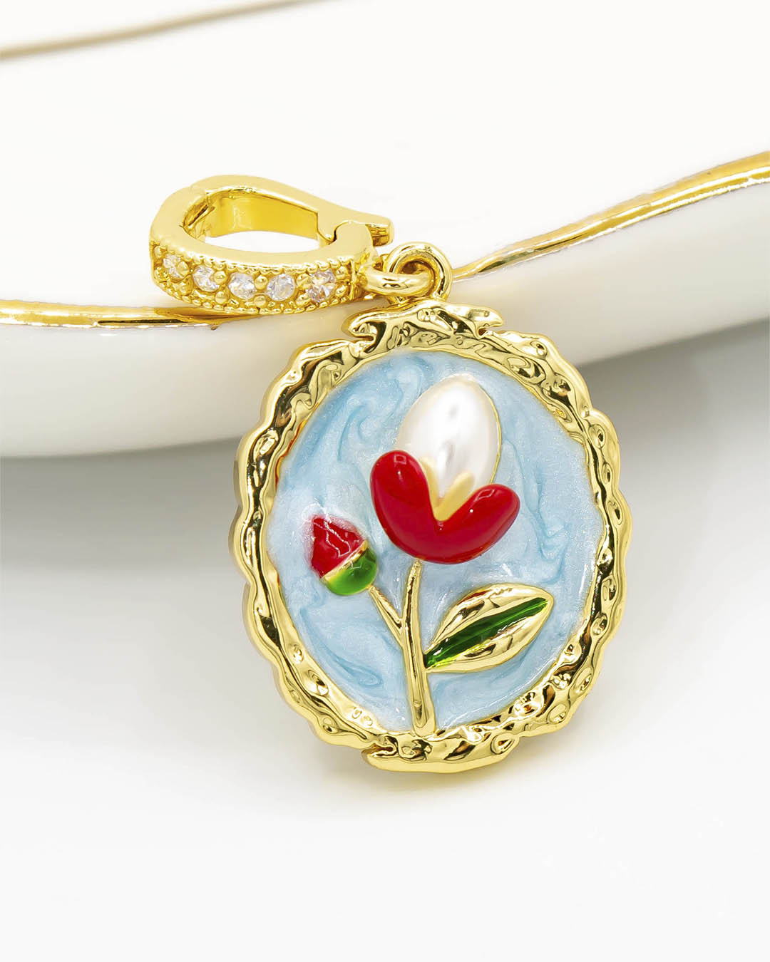 Dije broche tulipán