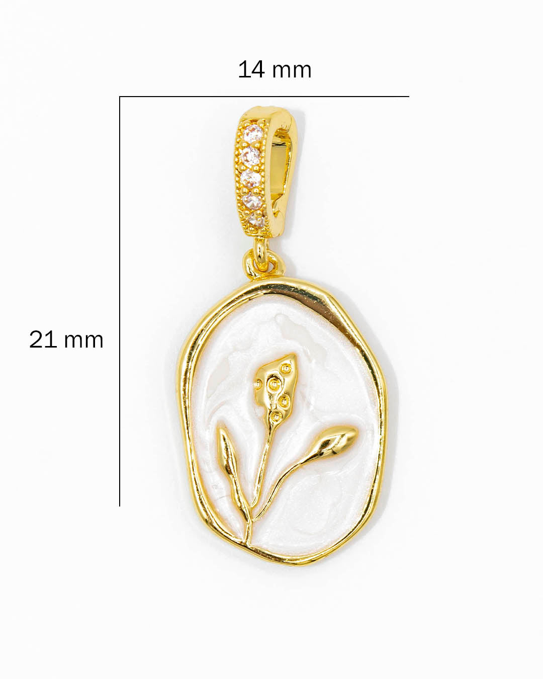 Dije broche flor dorada