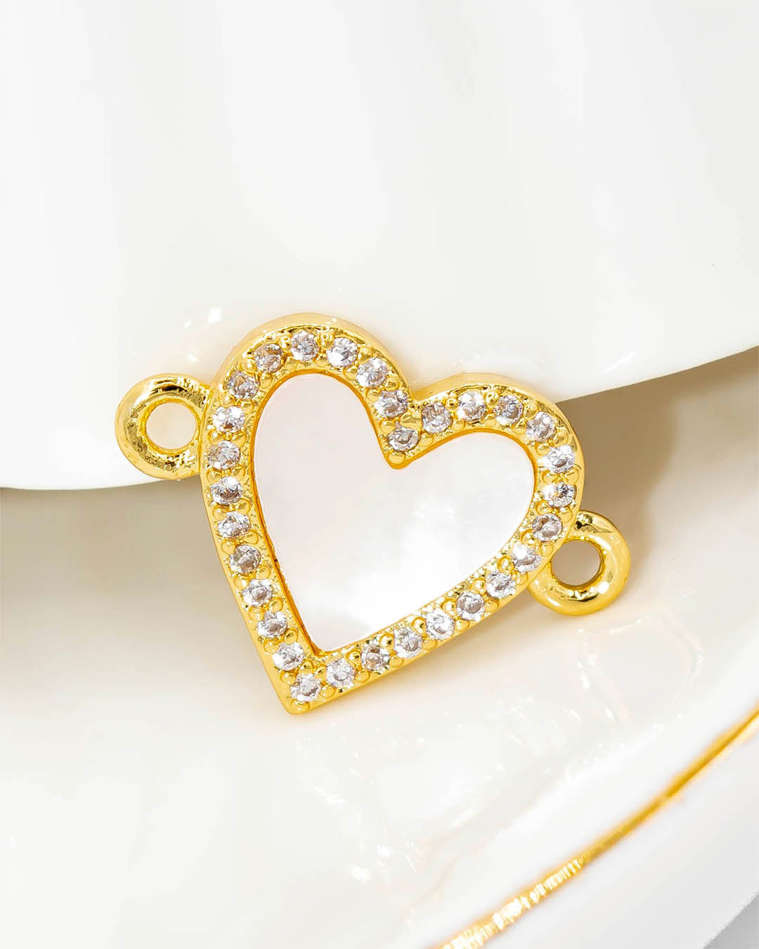 Dije pulsera corazón nácar