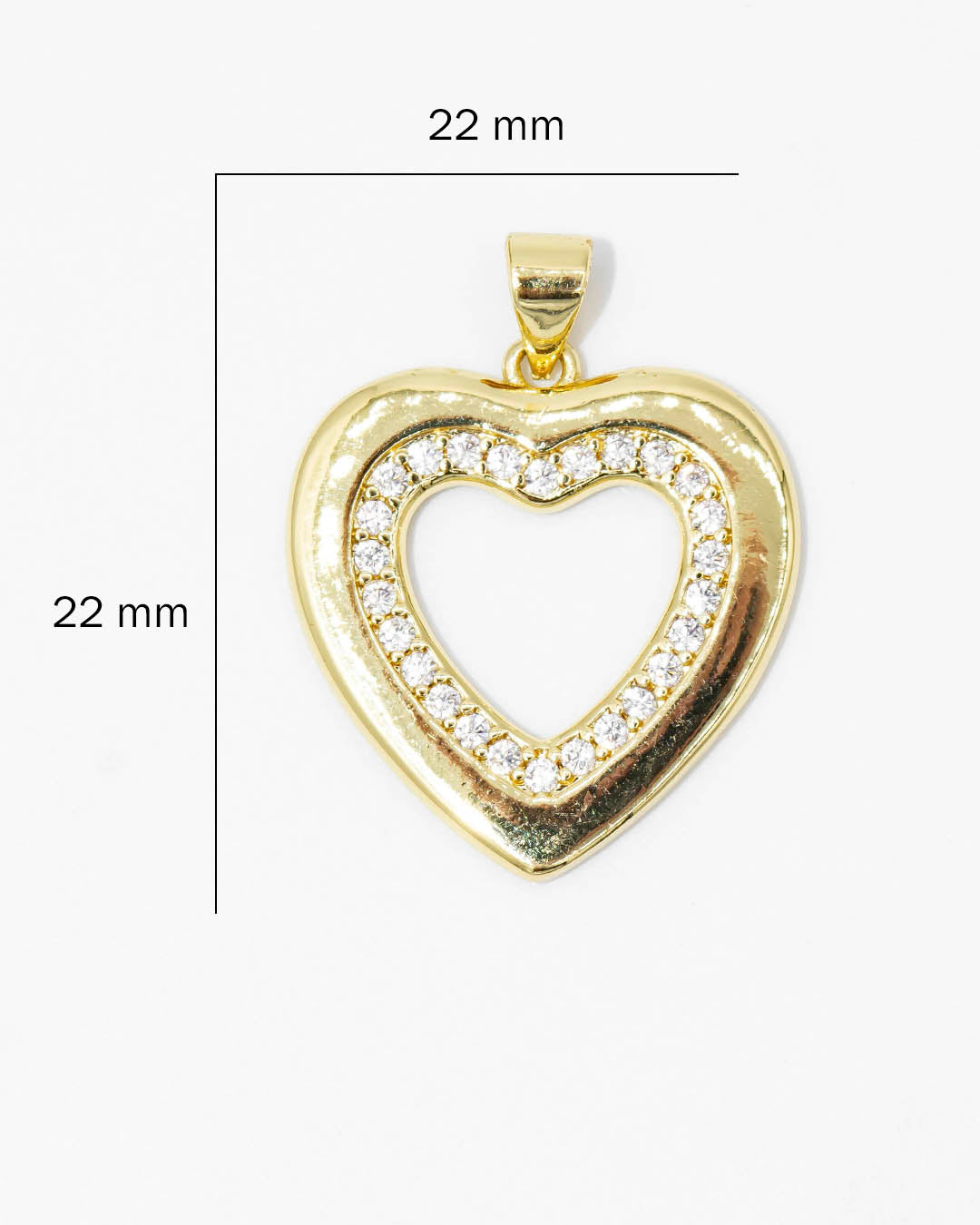 Dije corazón silueta grande