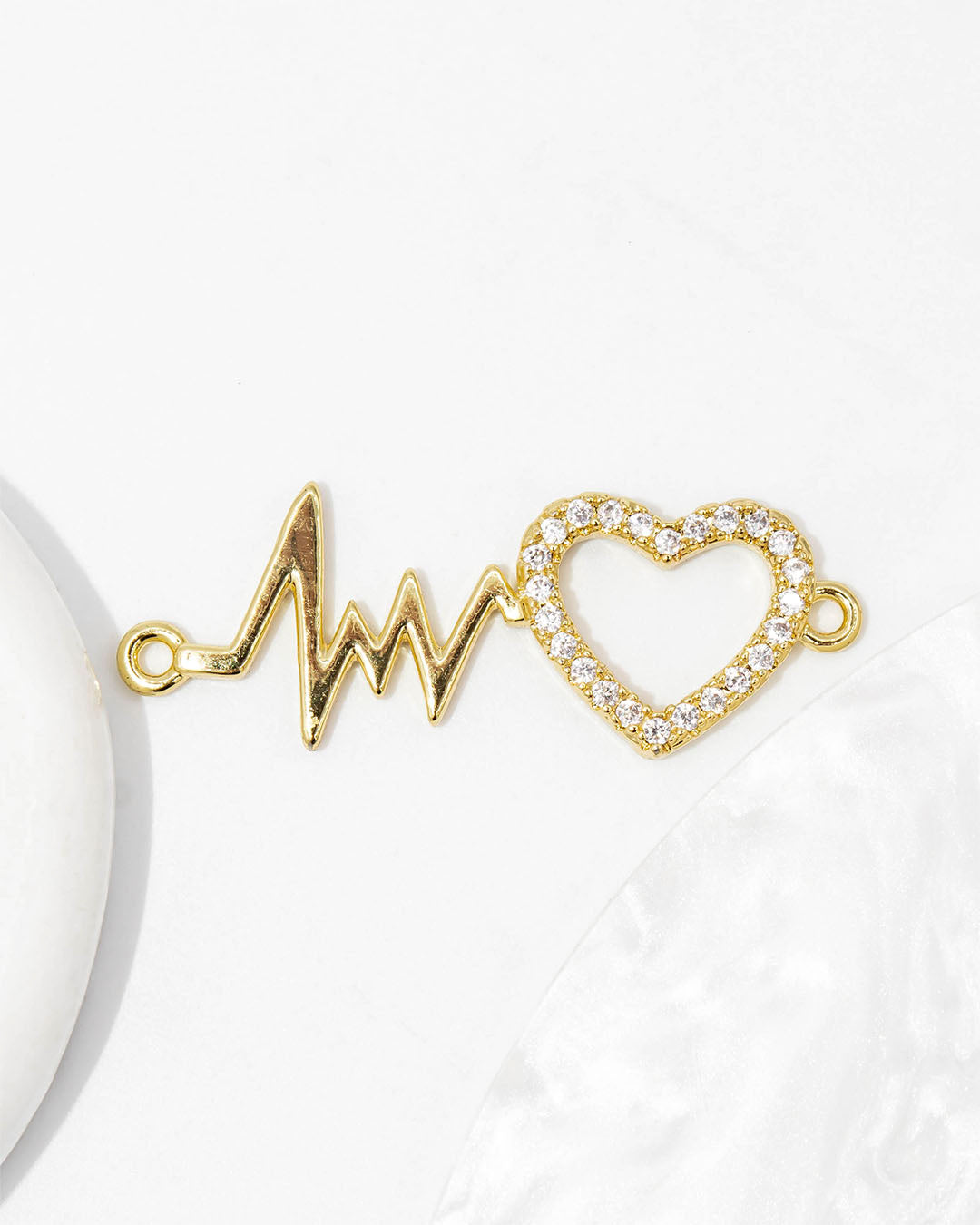 Dije pulsera línea de vida corazón