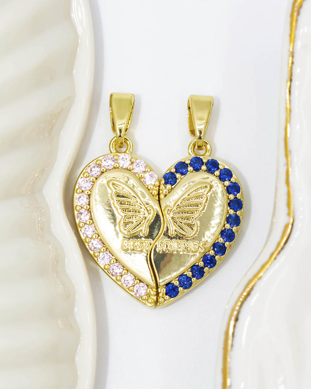 Dije imán corazón mariposa