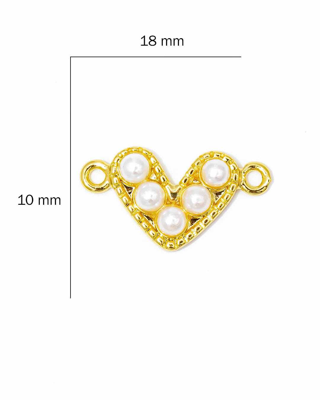 Dije pulsera corazón perla