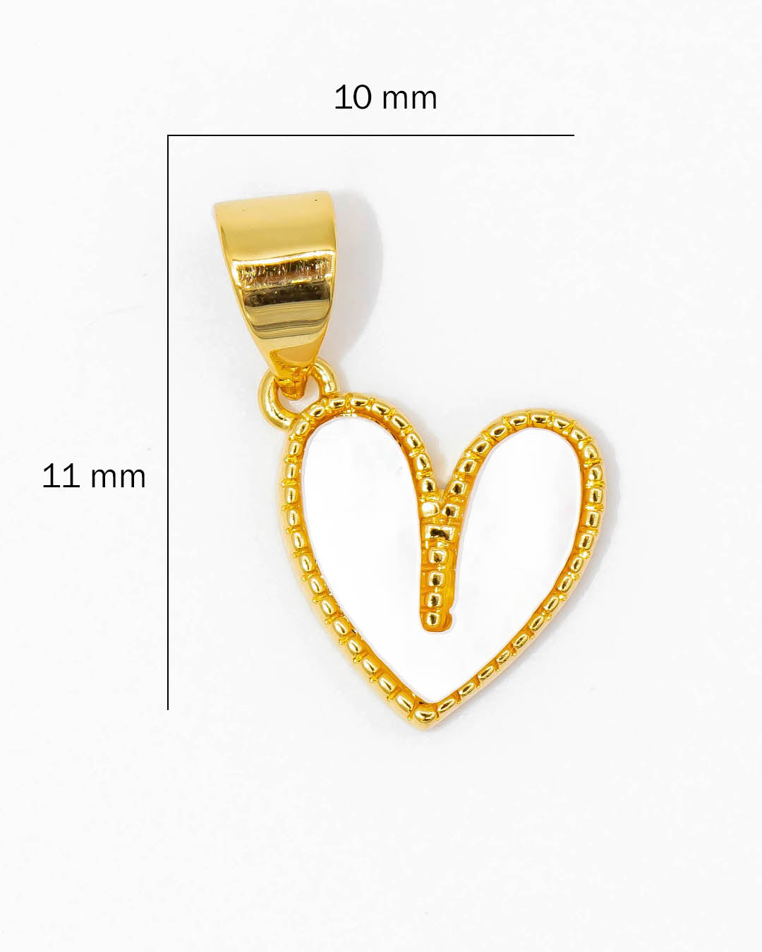 Dije corazón nácar