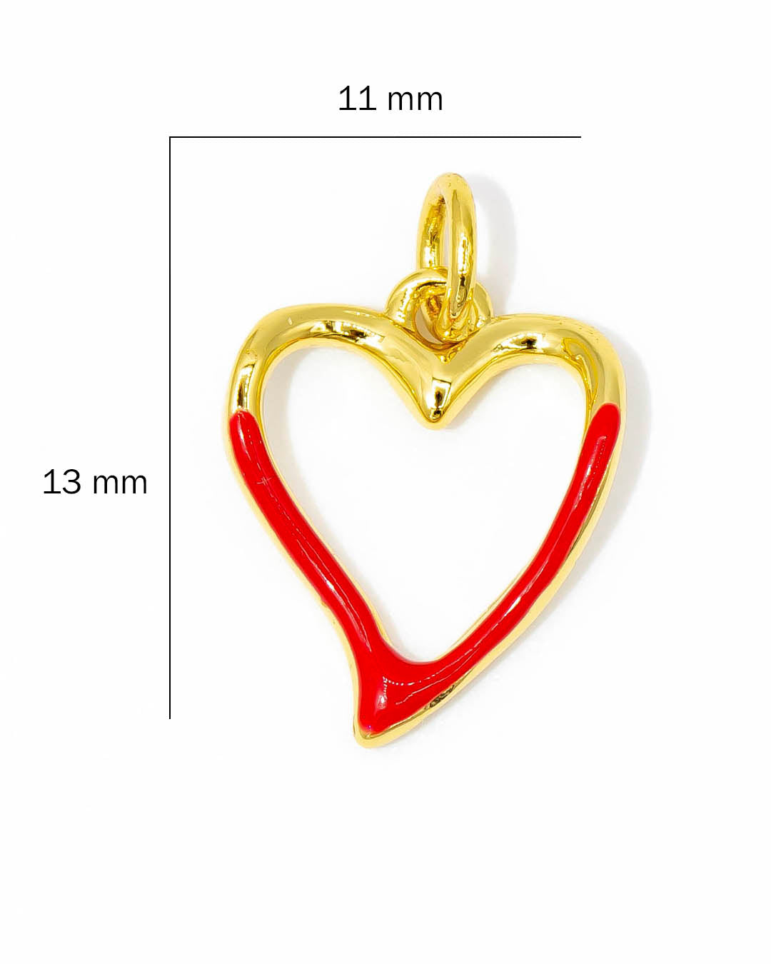 Dije corazón silueta rojo