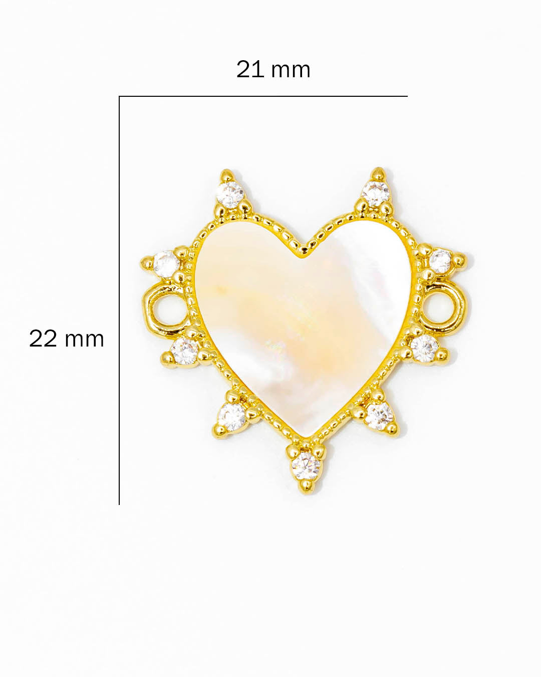 Dije pulsera corazón nácar