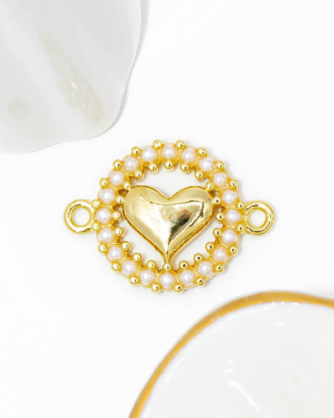 Dije pulsera corazón perla