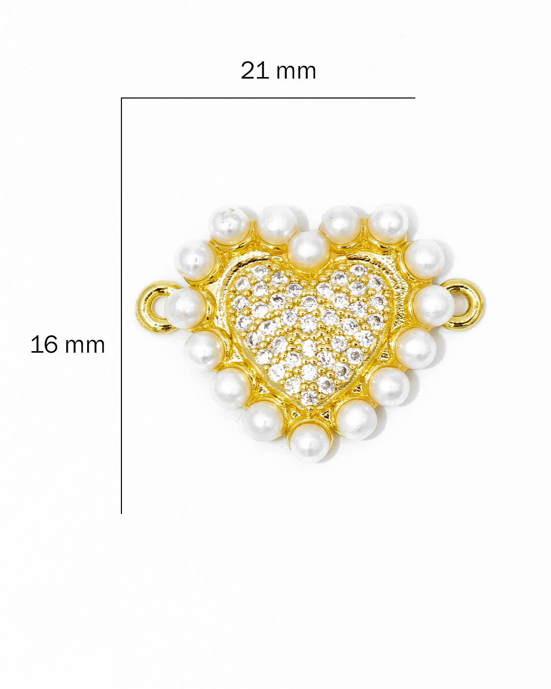 Dije pulsera corazón perla