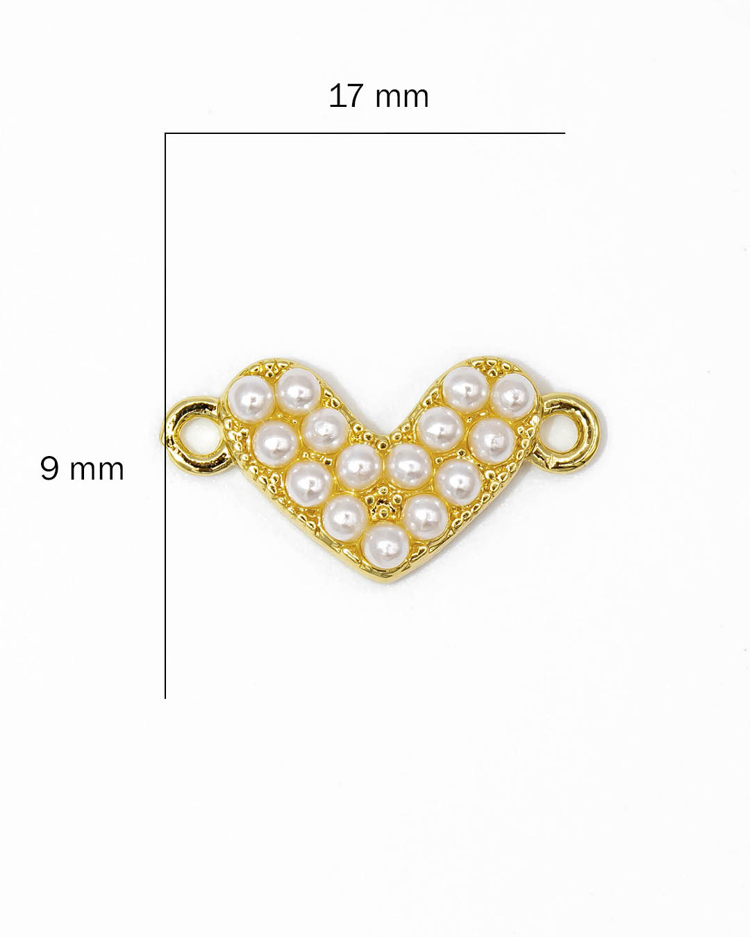 Dije pulsera corazón perla