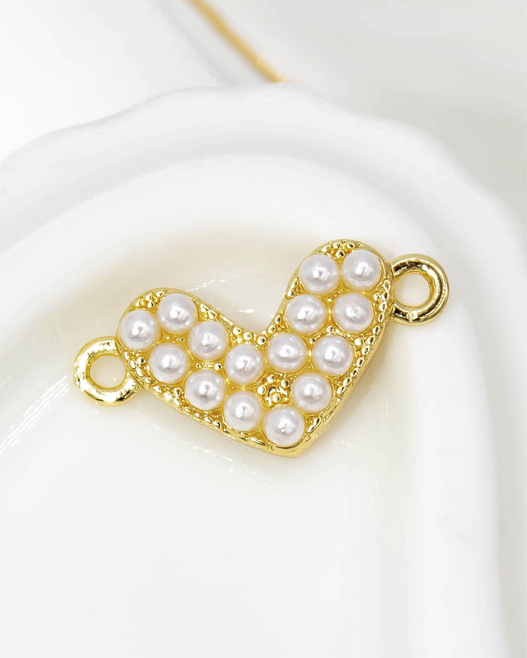 Dije pulsera corazón perla