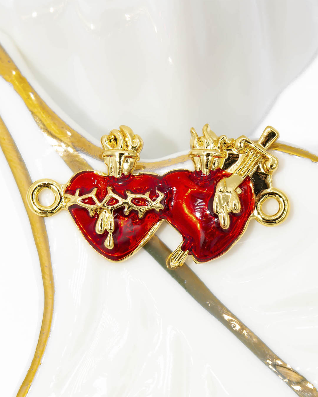 Dije corazón rojo doble